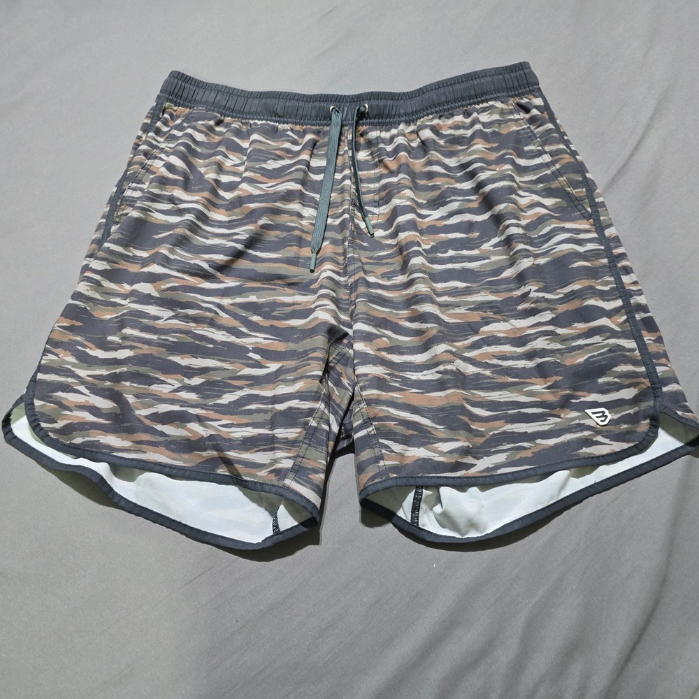 BURLEBO Performance Shorts Mens 2XL Camo Tiger Stripe Lined 4-Way Stretch